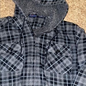 Cold storage Sherpa lined flannel jacket